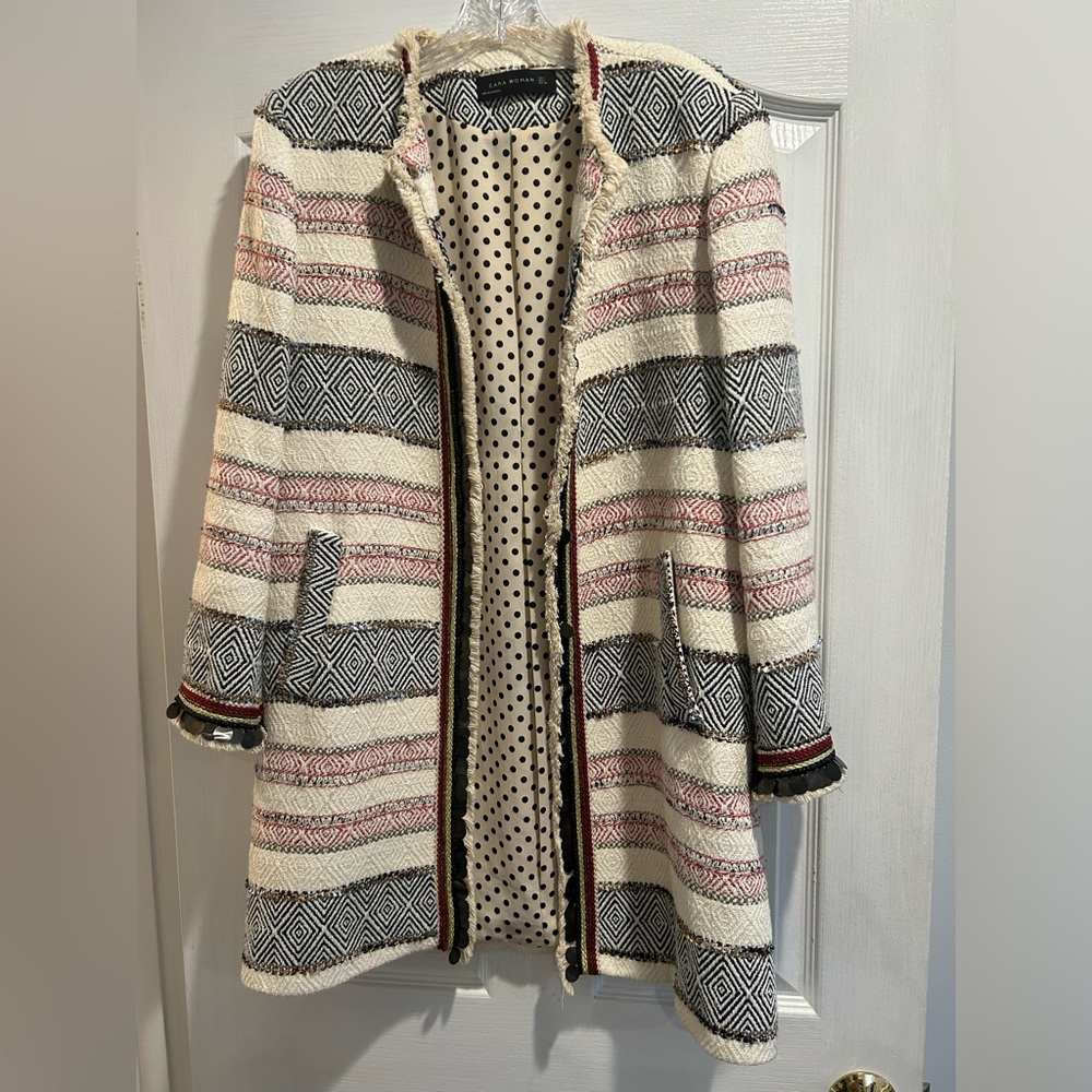 Perfect condition Zara Long Novelty Jacket- Large